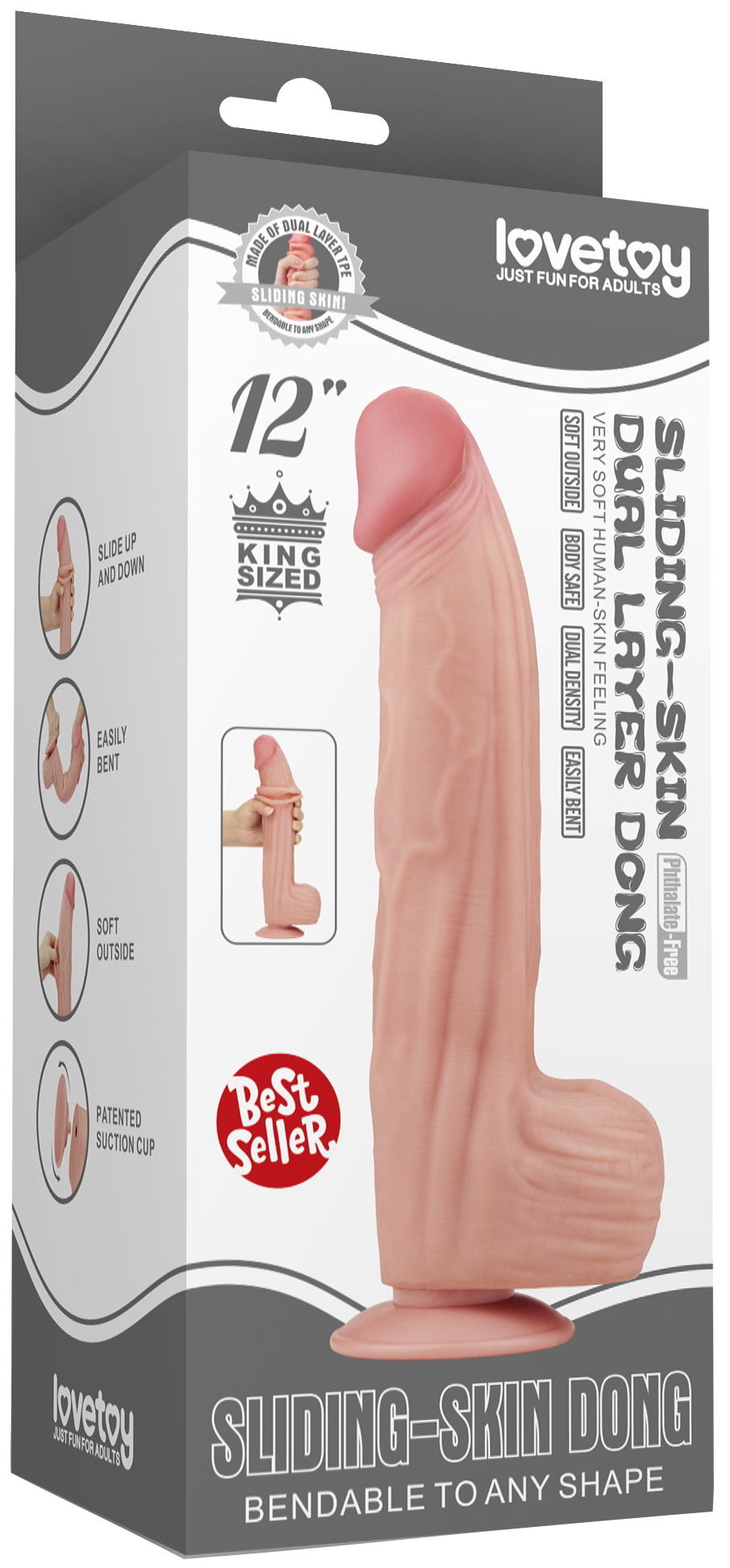 Изображение Lovetoy, Китай Реалистичный фаллоимитатор с эффектом двойной кожи Lovetoy Sliding-Skin Dual Layer Dong 31 см