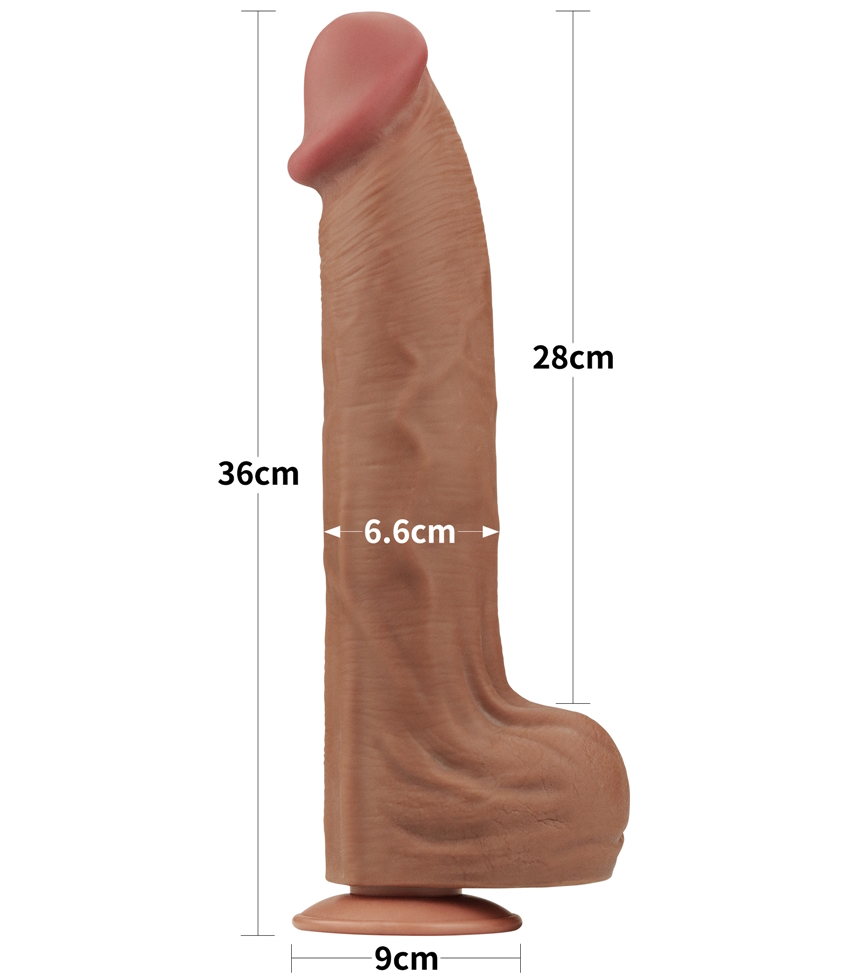 Изображение Lovetoy, Китай Реалистичный фаллоимитатор-мулат на присоске Lovetoy Sliding-Skin Dual Layer Dong 36 см