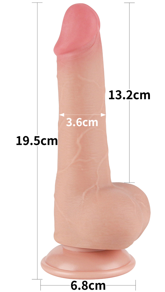 Фото  Реалистичный фаллоимитатор с эффектом двойной кожи Lovetoy Sliding-Skin Dual Layer Dong 19 см