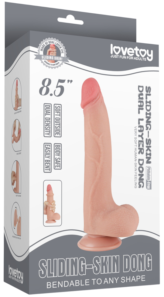 Фото  Реалистичный фаллоимитатор с эффектом двойной кожи Lovetoy Sliding-Skin Dual Layer Dong 20 см