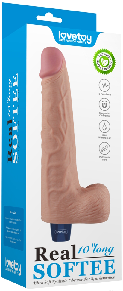 Lovetoy, Китай Классический вибратор с мошонкой Real Softee 26 см — купить в Минске Изображение Lovetoy, Китай Классический вибратор с мошонкой Real Softee 26 см