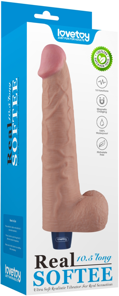Фото Lovetoy, Китай Классический вибратор с мошонкой Real Softee 27 см