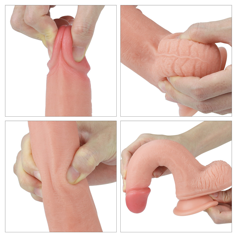 Фото Lovetoy, Китай Фаллоимитатор на присоске с мошонкой Dual-Layered Liquid Silicone Nature Cock 21 см