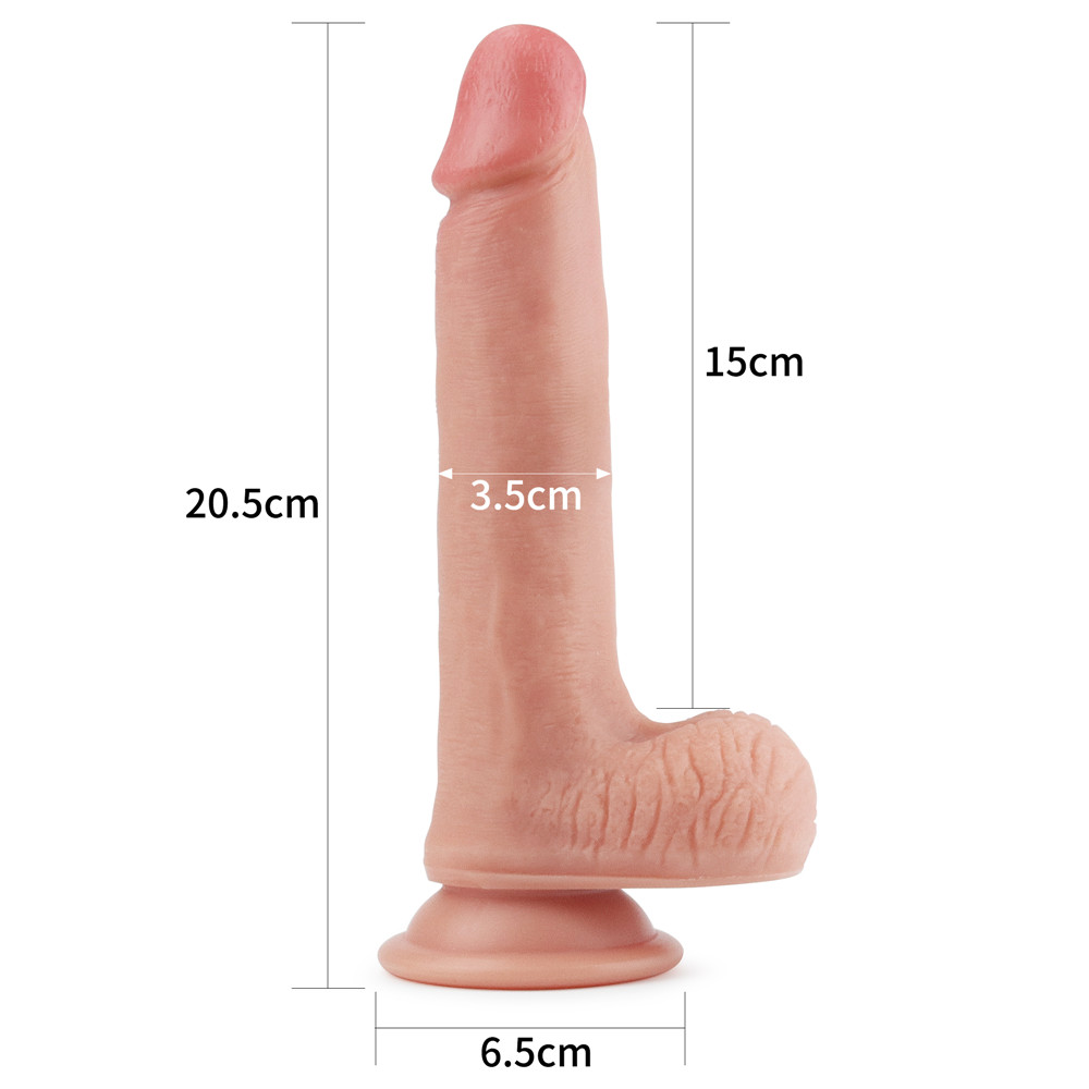 Фото Lovetoy, Китай Фаллоимитатор на присоске с мошонкой Dual-Layered Liquid Silicone Nature Cock 21 см