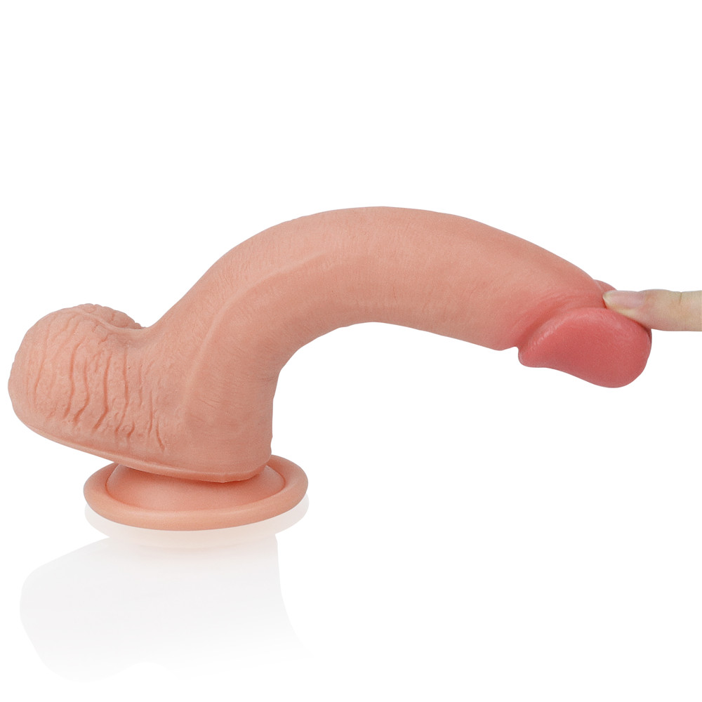 Фото Lovetoy, Китай Фаллоимитатор на присоске с мошонкой Dual-Layered Liquid Silicone Nature Cock 21 см