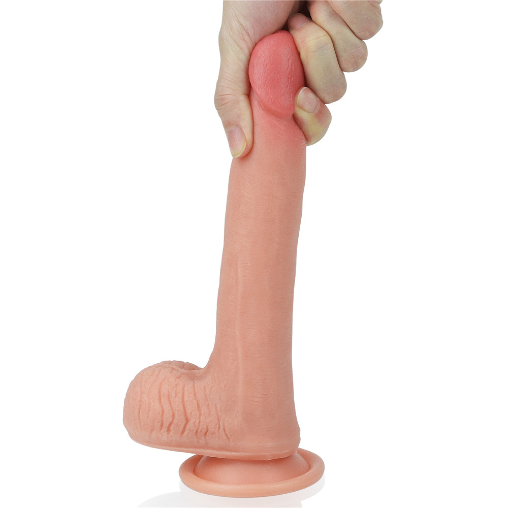 Фото Lovetoy, Китай Фаллоимитатор на присоске с мошонкой Dual-Layered Liquid Silicone Nature Cock 21 см