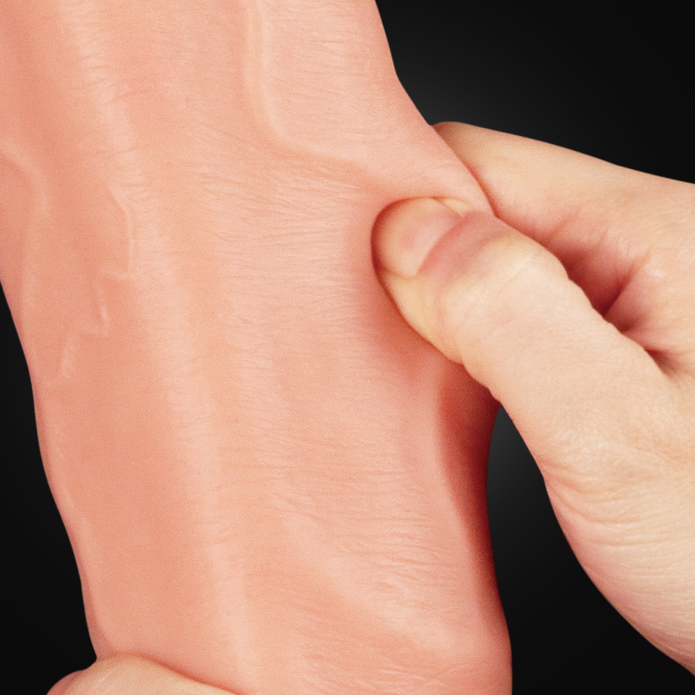 Фото Lovetoy, Китай Большой фаллос на присоске с мошонкой Dual Layered Silicone Cock 30 см