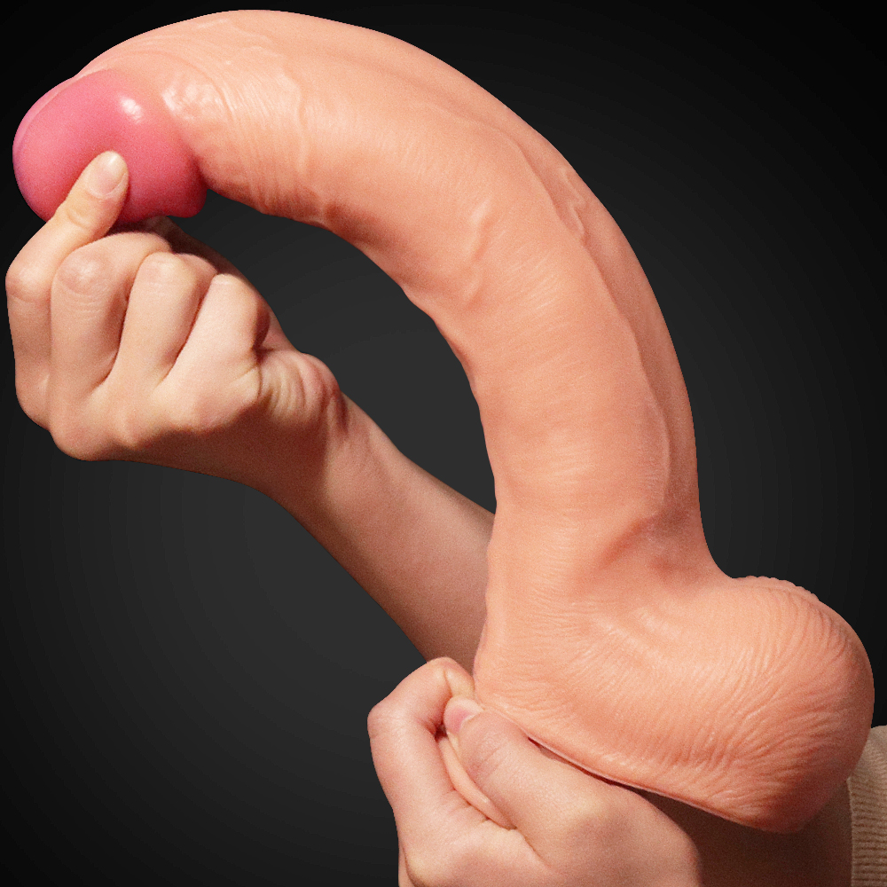 Фото Lovetoy, Китай Большой фаллос на присоске с мошонкой Dual Layered Silicone Cock 30 см