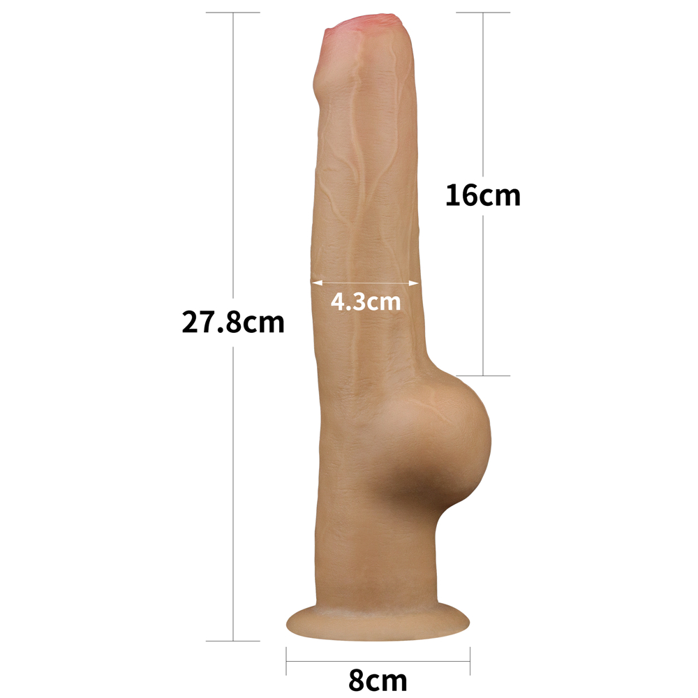 Фото Lovetoy, Китай Фаллос с закрытой головкой и высоко посаженной мошонкой Lovetoy Silicone Cock 28 см