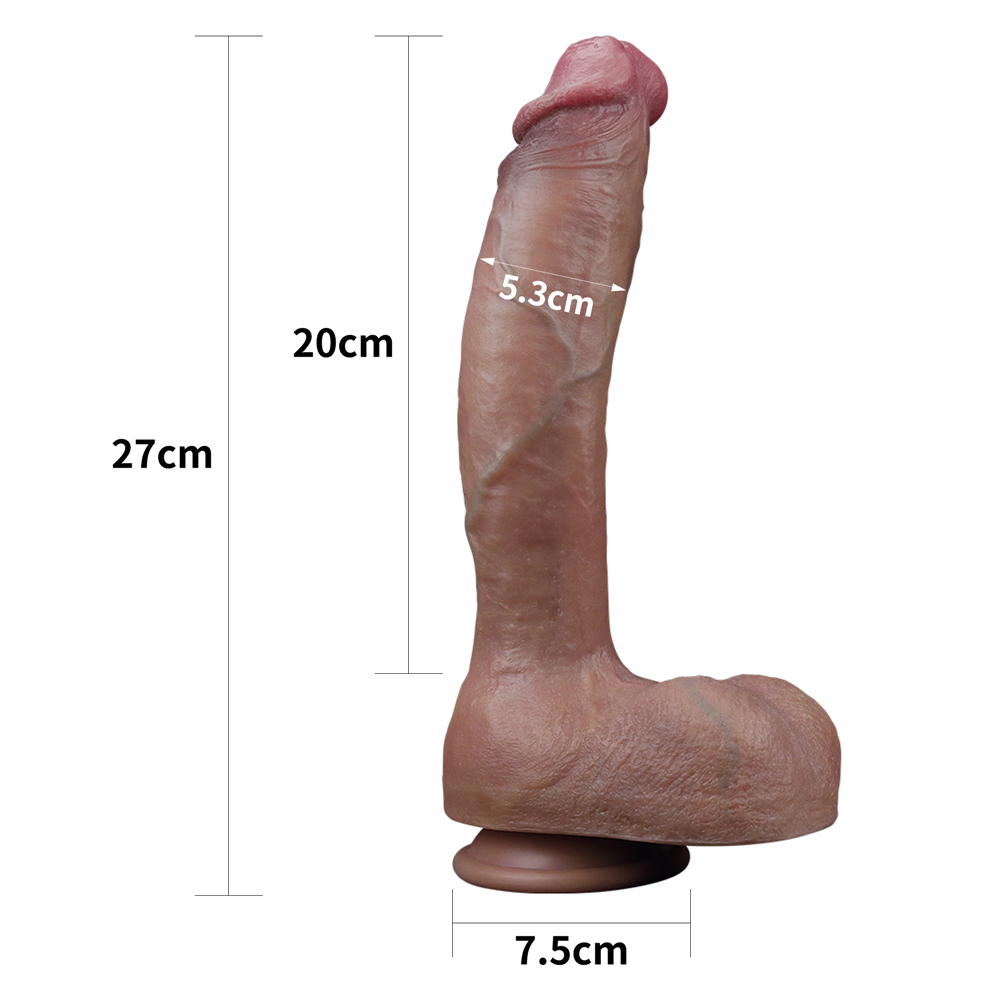 Изображение Lovetoy, Китай Реалистичный фаллос-мулат с большой мошонкой Lovetoy Silicone Cock 27 см