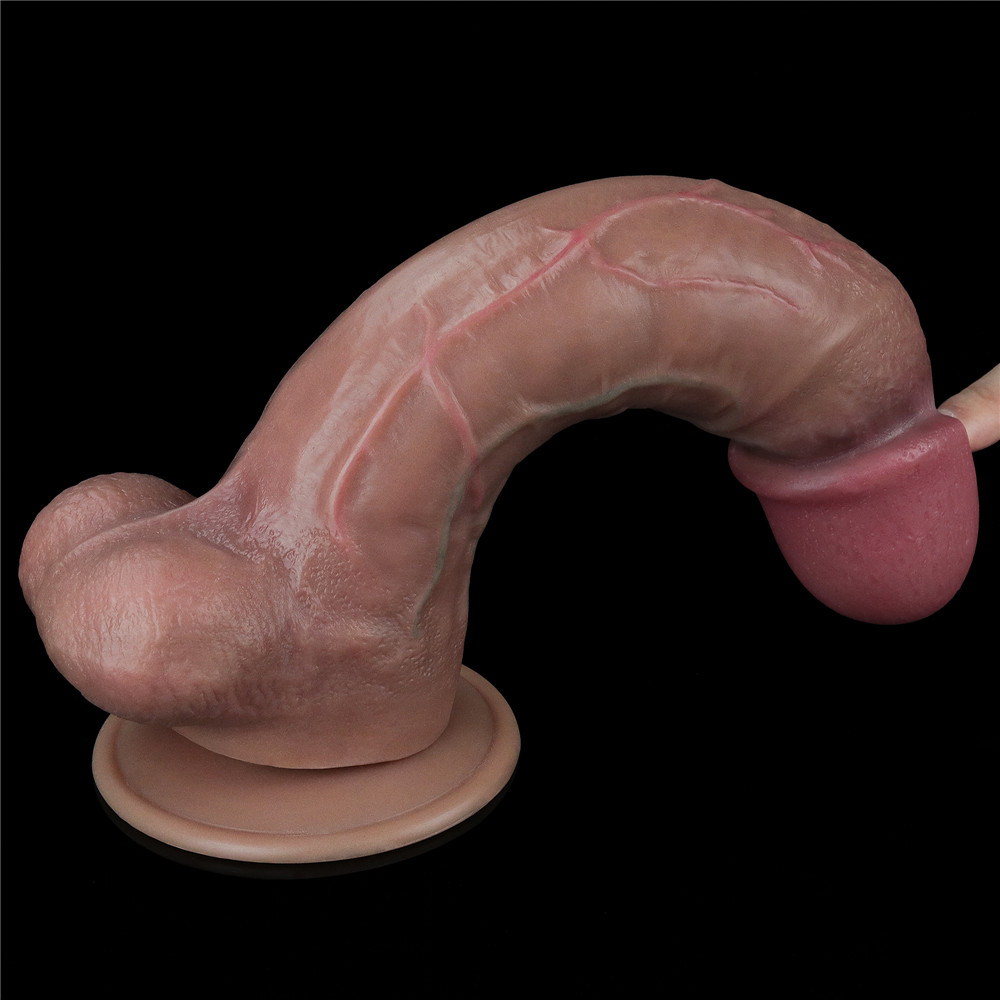 Изображение Lovetoy, Китай Реалистичный фаллос-мулат с мошонкой Lovetoy Silicone Cock 27 см