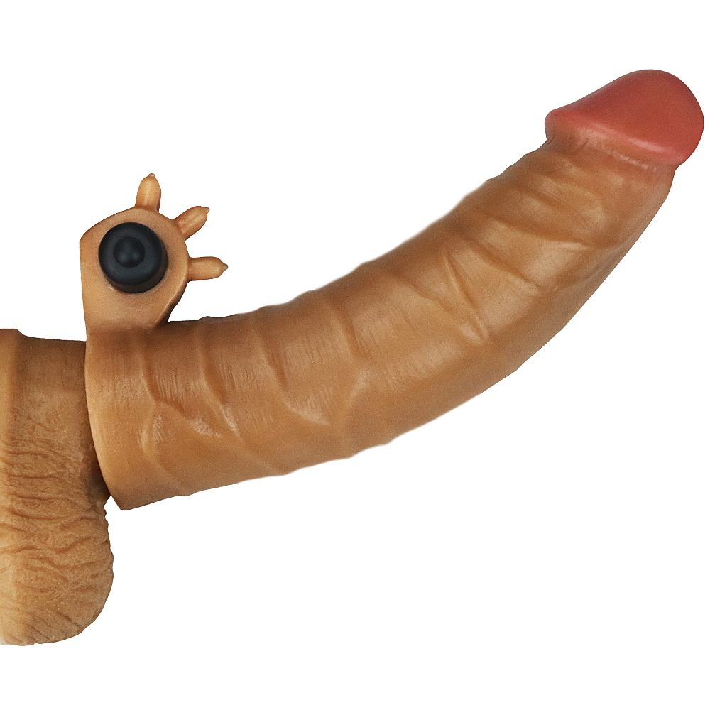 Фото Lovetoy, Китай Насадка на пенис с вибрацией Revolutionary Silicone Nature Extender мулат + 4 см к длине