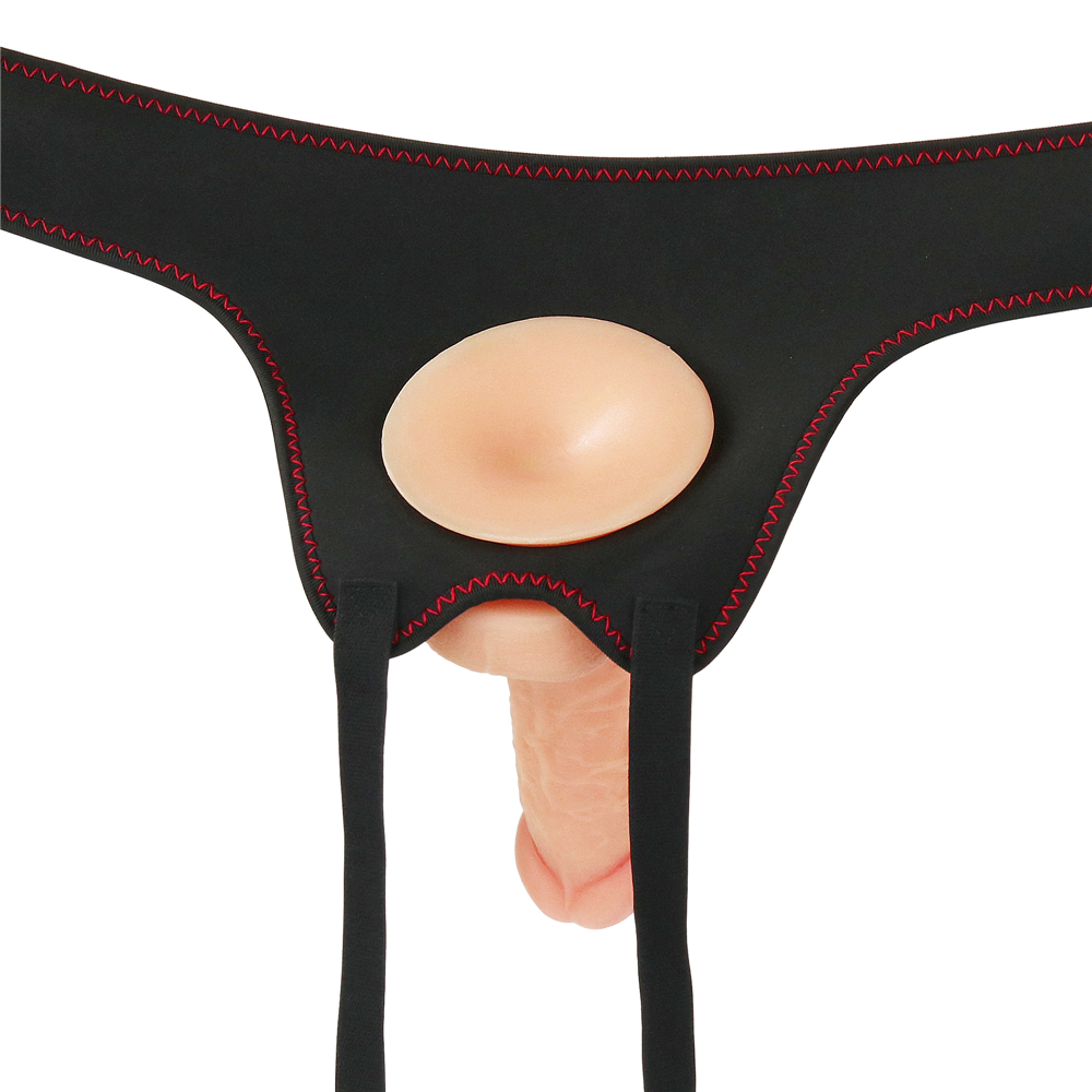 Фото Lovetoy, Китай Страпон с мошонкой на черных трусиках Easy Strapon Set 18 см
