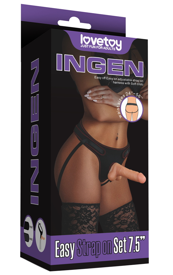 Изображение Lovetoy, Китай Страпон-реалистик на черных трусиках Easy Strapon Set 20 см