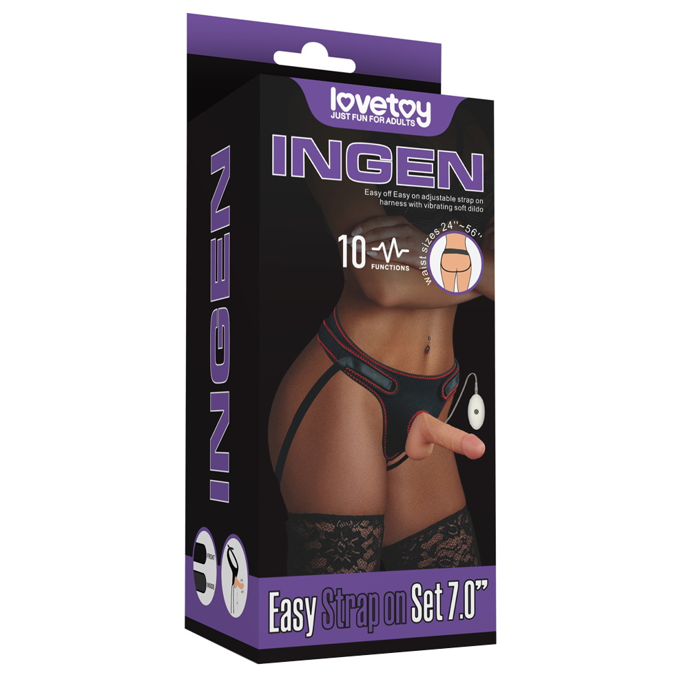 Фото Lovetoy, Китай Страпон телесный с вибрацией Ingen Easy Strapon Set 18 см