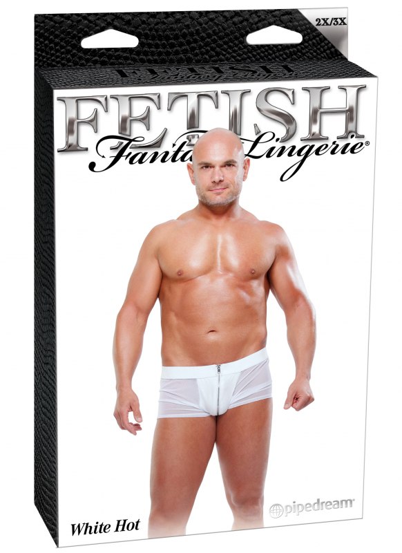 Фото PipeDream, США Мужские боксеры на молнии Fetish White Hot XXL/XXXL