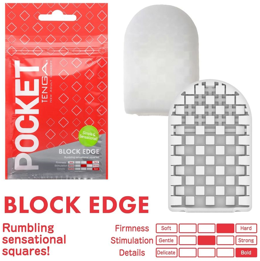 Изображение Tenga, Япония Карманный мастурбатор Tenga Pocket - Block Edge