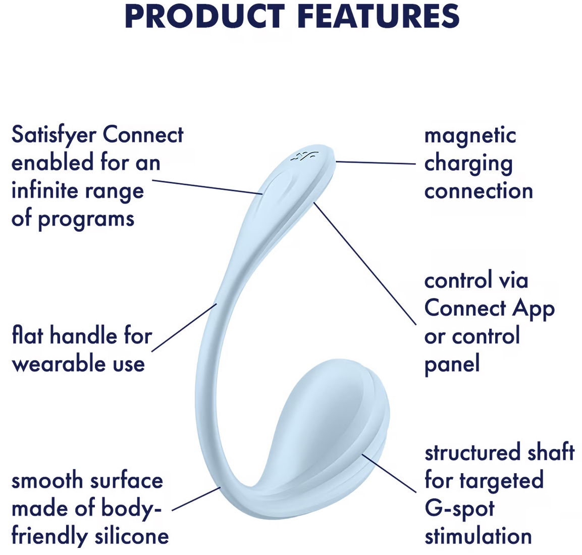 Изображение Satisfyer, Германия Мощный смарт-вибростимулятор Satisfyer Smooth Petal голубой