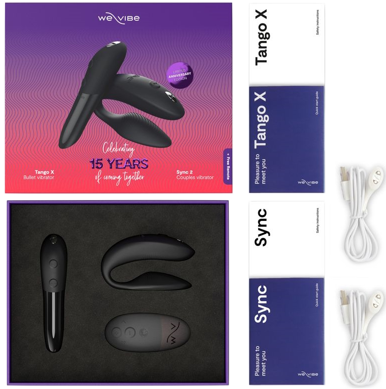 Изображение We-Vibe, Канада Набор стимуляторов для пар We-Vibe 15 Year Anniversary Collection мини-вибратор Tango X + смарт-вибратор Sync 2