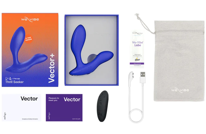 Изображение We-Vibe, Канада Регулируемый смарт-вибромассажер простаты We-Vibe Vector Plus синий