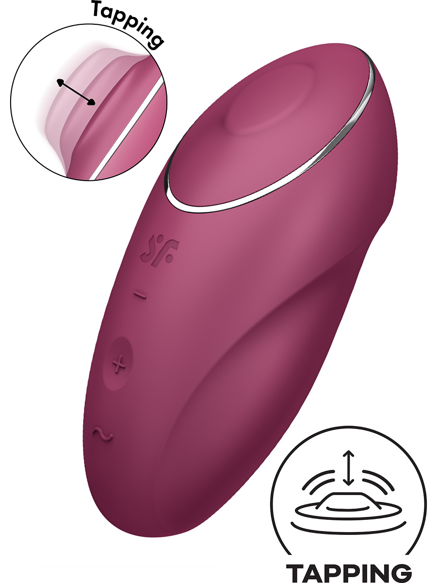 Фото Satisfyer, Германия Клиторальный вибростимулятор с пульсацией Satisfyer Tap And Climax 1 бордовый