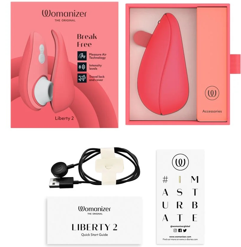 Фото Womanizer, Германия Бесконтактный вакуумно-волновой стимулятор клитора Womanizer Liberty 2 розовый