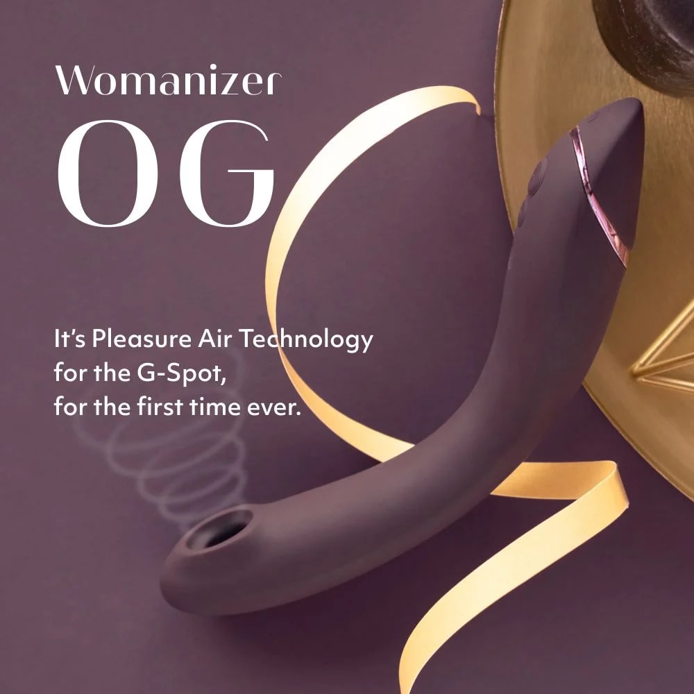 Фото Womanizer, Германия Вакуумный стимулятор точки G с вибрацией Womanizer OG бордовый