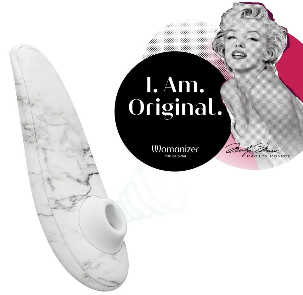 Фото Womanizer, Германия Бесконтактный стимулятор клитора Womanizer Marilyn Monroe White Marble​