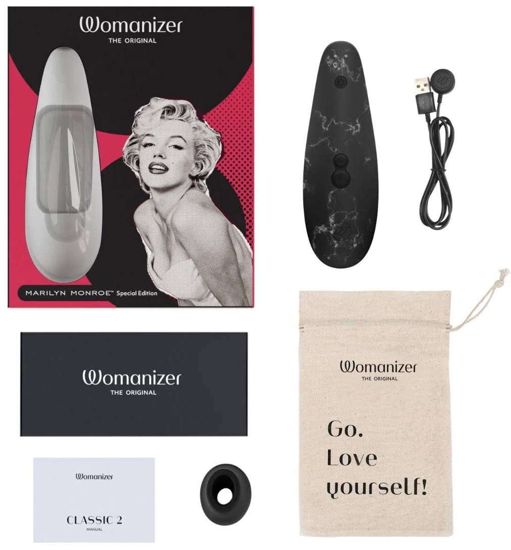 Изображение Womanizer, Германия Бесконтактный стимулятор клитора Womanizer Marilyn Monroe Black Marble​