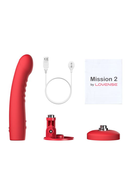Изображение Lovense, США Дилдо-вибратор LOVENSE Mission 2 с технологией Touch-Sense, силикон, красный, 27,2 см