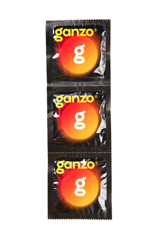 Фото Ganzo, Великобритания Презервативы Ganzo, classic,латекс, двойная смазка, 18,5 см, 5,2 см, 3 шт.в пакете Black Edition