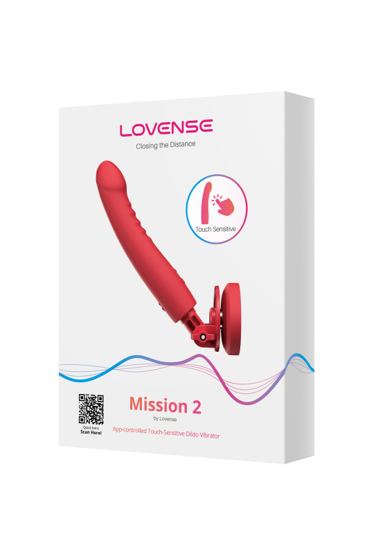 Изображение Lovense, США Дилдо-вибратор LOVENSE Mission 2 с технологией Touch-Sense, силикон, красный, 27,2 см