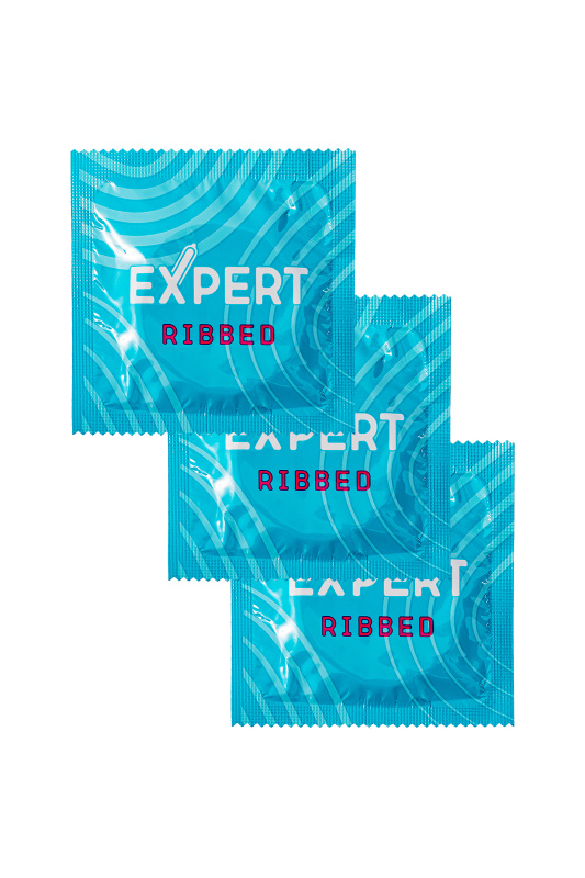 Изображение  Презервативы EXPERT Ribbed, ребристые, 3шт.