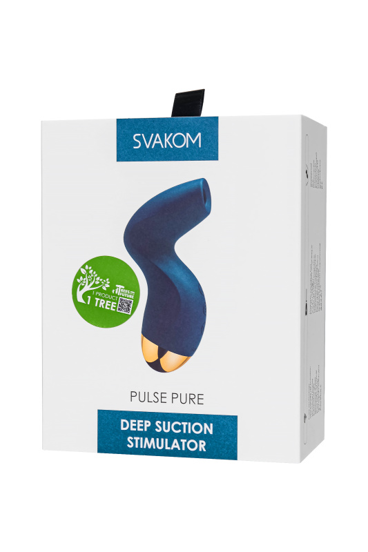 Фото Svakom, США Вакуумный стимулятор клитора Svakom Pulse Pure, силикон, синий, 12,9 см