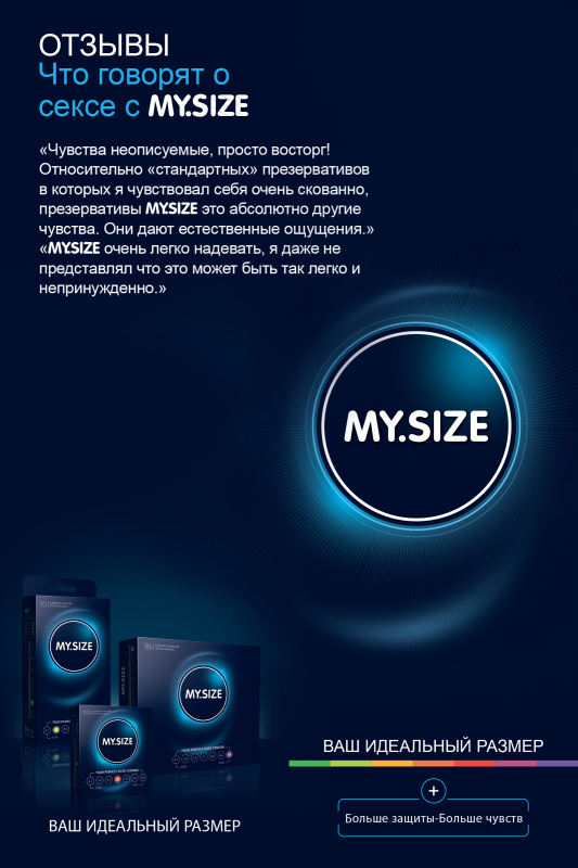 Фото  Презервативы My.Size, латекс, 16 см, 4,7 см, 1шт пакет.