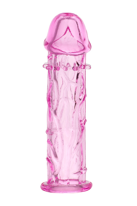Изображение A-toys by TOYFA Насадка на пенис A-Toys by TOYFA Helon, TPE, розовый, 12,5 см