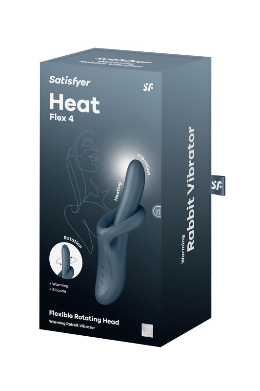 Фото  Вибратор и ротатор с функцией нагрева Satisfyer Heat Flex 4, силикон, серый