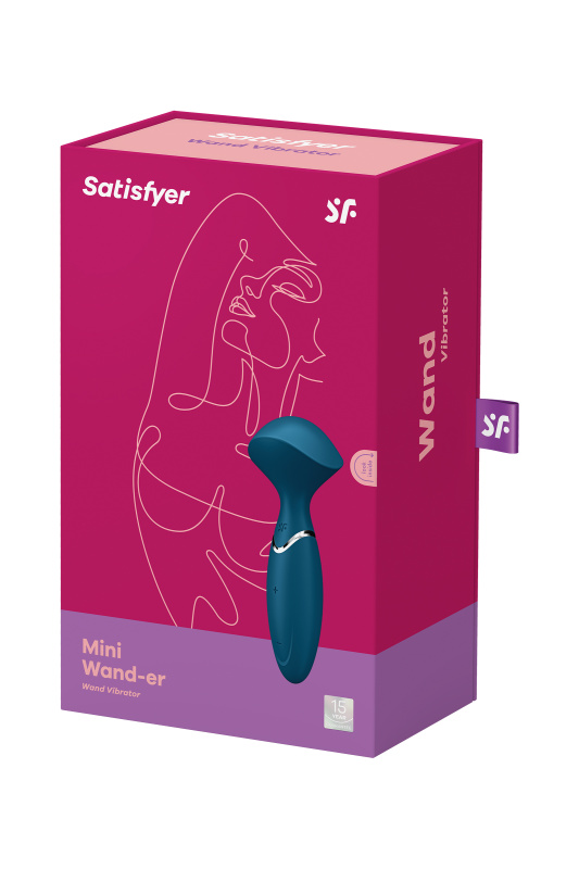 Фото  Вибромассажер для всего тела Satisfyer Mini Wand-er, силикон, синий, 16 см