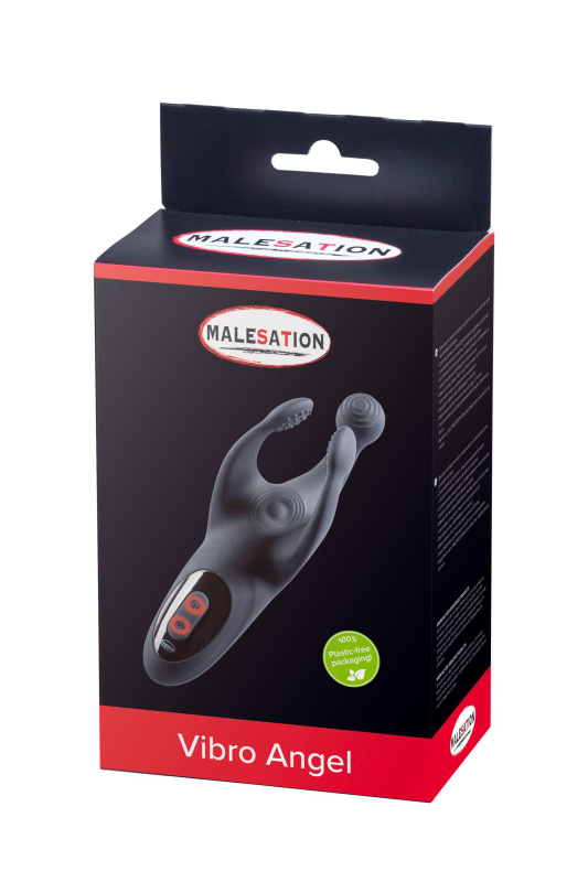 Изображение  Многофункциональный стимулятор для мужчин MALESATION Vibro Angel, силикон, черный