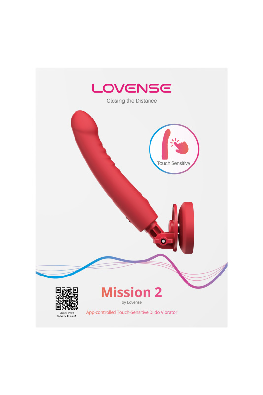 Изображение Lovense, США Дилдо-вибратор LOVENSE Mission 2 с технологией Touch-Sense, силикон, красный, 27,2 см