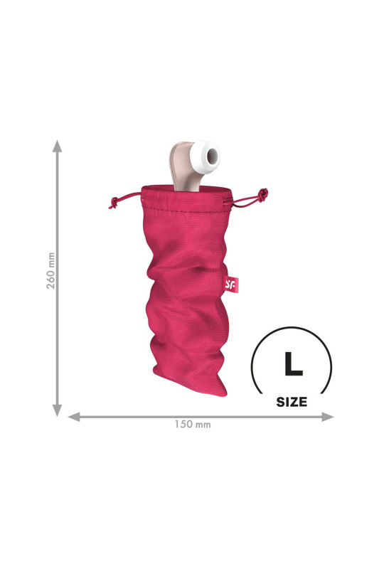 Фото  Мешочек Satisfyer Treasure Bag для хранения игрушек L, розовый, 26*15 см