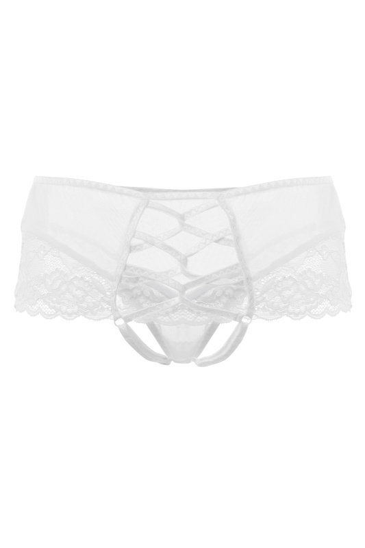 Erolanta Lingerie Эротические трусики с имитацией шнуровки Erolanta Cheryl, белый (42-44) в пакете