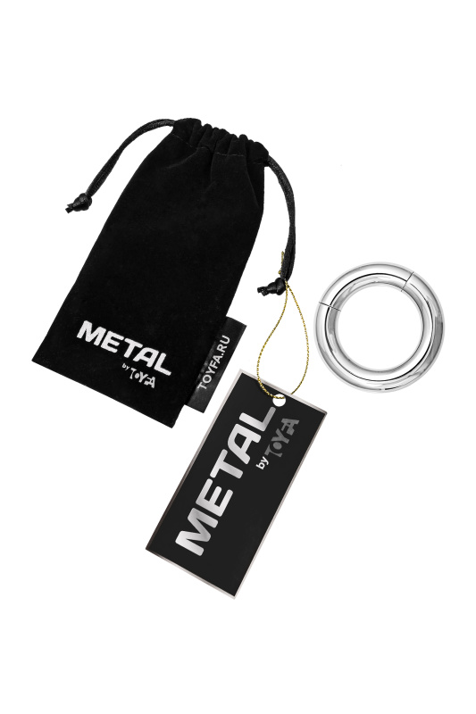 Фото  Кольцо на пенис Metal by TOYFA, серебряное, Ø 3,5 см
