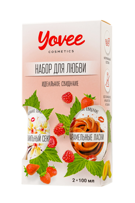 Фото YOVEE Набор гелей-смазок Yovee для любви (721011+721013), вкусовые (ваниль.сливки+карамель), 2х100 мл