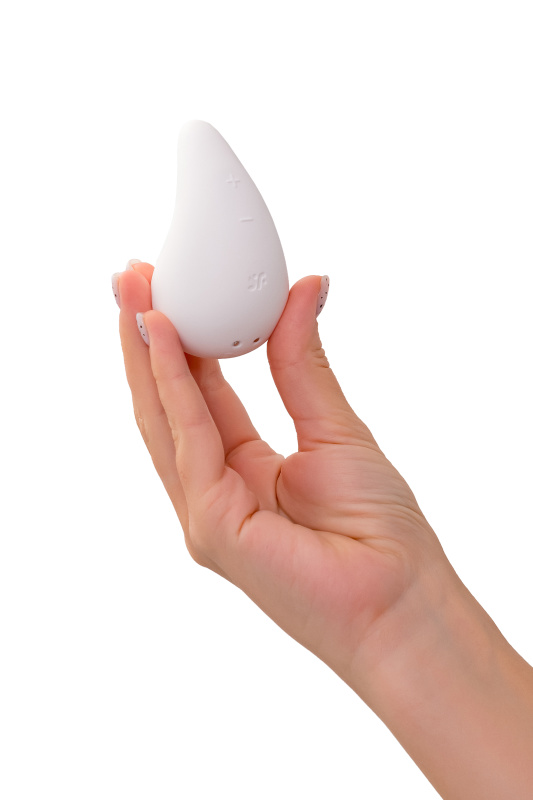 Фото Satisfyer, Германия Мини-вибратор Satisfyer Dew Drop с двумя моторами, силикон, белый, 8,1 см