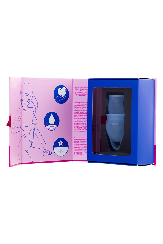 Фото  Менструальная чаша Satisfyer Feel Confident, 2 шт в наборе, силикон, синий