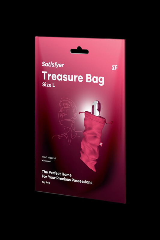 Фото  Мешочек Satisfyer Treasure Bag для хранения игрушек L, розовый, 26*15 см