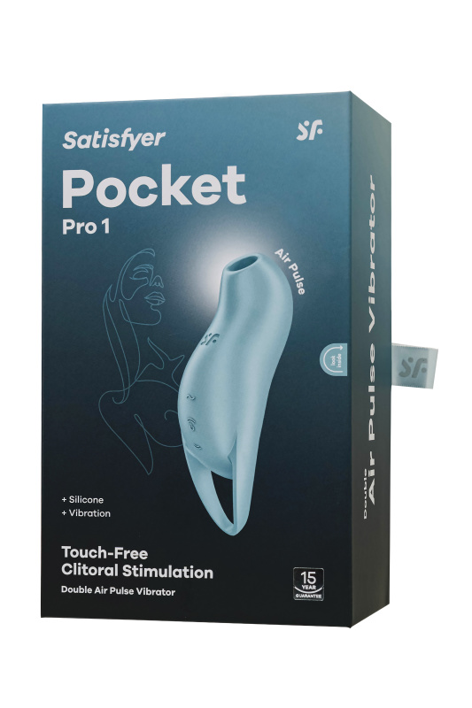 Satisfyer, Германия Вакуум-волновой стимулятор клитора с вибрацией Satisfyer Pocket Pro 1, силикон, голубой, 13,9 см — купить в Минске Изображение Satisfyer, Германия Вакуум-волновой стимулятор клитора с вибрацией Satisfyer Pocket Pro 1, силикон, голубой, 13,9 см
