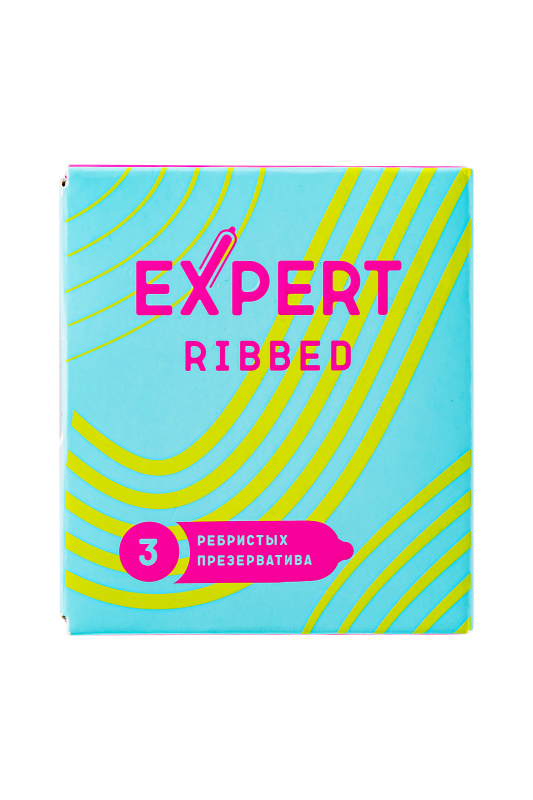 Изображение  Презервативы EXPERT Ribbed, ребристые, 3шт.