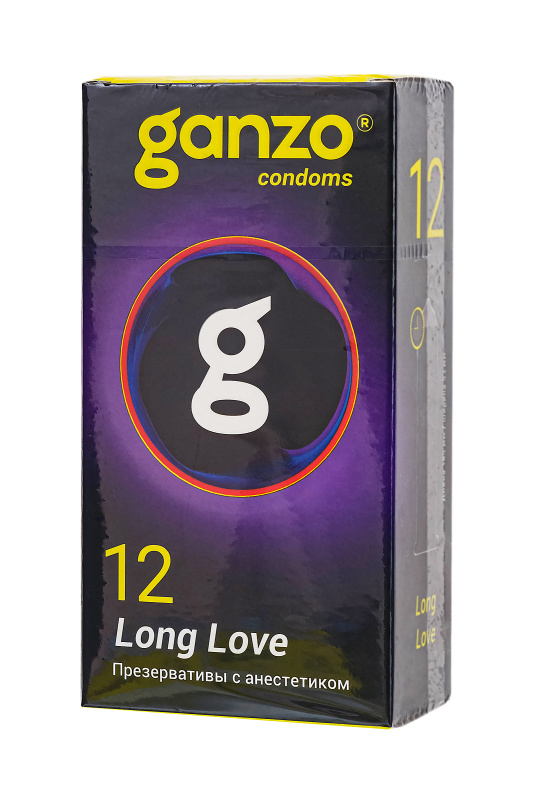 Изображение  Презервативы Ganzo, Long Love,с анастетиком, латекс,18 см, 5,2 см, 12 шт.